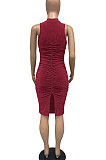 Euramericna Women Bright Silver Ruffle Split Party Hip Sexy Mini Dress WMZ2713