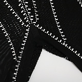 Trendy Sexy Casual A Word Collar Bling Bling PerspectivityBodycon Jumpsuits  CCY9536