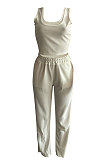 Women Pure Color Long Sleeve Sexy Crop Three Pieces XQ1160