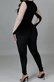 Fashion Women Long Sleeve Perspectivity Mesh Spaghetti Skinny Bodycon Jumpsuits CCY9538