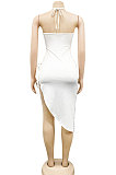 Euramerican Fashion Sexy Irregluar Condole Belt Hollow Out Split Bandage Mini Dress XZ5309