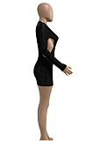 New Women Wholesale Long Sleeve O Neck Hollow Out Hip Dress WX024