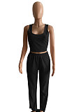 Women Pure Color Long Sleeve Sexy Crop Three Pieces XQ1160