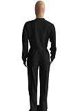 Women Pure Color Long Sleeve Sexy Crop Three Pieces XQ1160