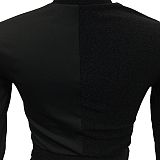 Euramerican Women Solid Color Long Sleeve Hollow Out Irregular Bandage Mini Dress XZ5558