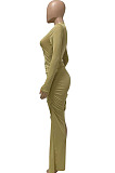Elegant Sexy Women Long Sleeve O Neck Hollow Out Ruffle Slit Party Bodycon Dress WX031