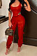 Euramerican Women Sexy Fashion Strapless High Elastic PU Leather Pants Sets KZ2156