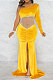 Euramerican Fashion Velvet Spliced Mesh Spaghetti Sexy Irregular Split Long Dress CCY9547