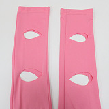 Fashion Casual Simplee Pure Color Hollow Out Hoodie Crop Pants Sets CCY9553