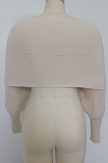 Fashion V Collar Cross Off Shoulder Pure Color Sweaters HAY8801