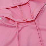 Fashion Casual Simplee Pure Color Hollow Out Hoodie Crop Pants Sets CCY9553