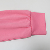 Fashion Casual Simplee Pure Color Hollow Out Hoodie Crop Pants Sets CCY9553