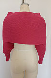 Fashion V Collar Cross Off Shoulder Pure Color Sweaters HAY8801