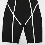 Euramerican Fashion Casual Pure Color Spliced Bodycon Long Sleeve Romper Shorts CCY9565