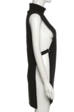 Euramerican Fashion Women Round Collar Sleeveless Bodycon Split Hip Mini Dress SX11411