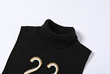 Euramerican Fashion Women Round Collar Sleeveless Bodycon Split Hip Mini Dress SX11411
