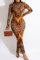 Fashion Sexy Mesh Spaghetti Perspectivity Backless Bandage Split Long Dress CCY9596