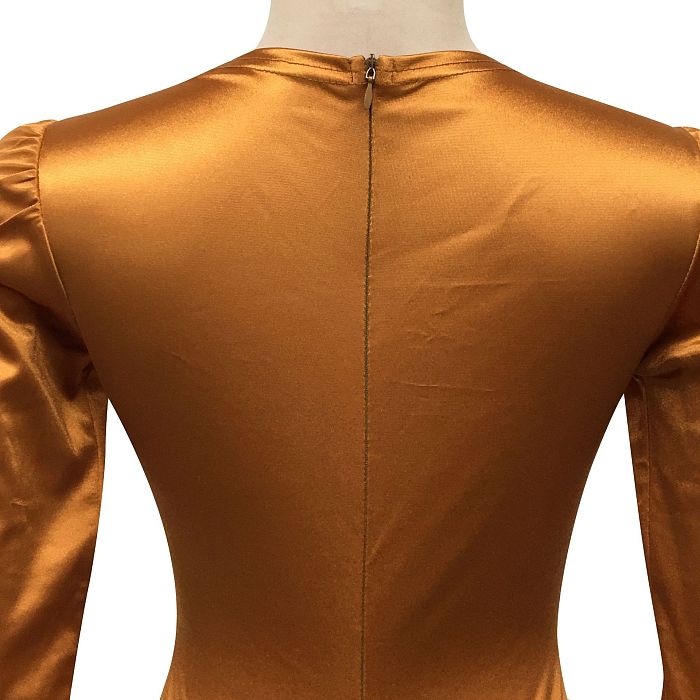 Fashion Women Sexy Pure Color Long Sleeve Hollow Out Ruffle Hip Mini Dress XZ5583