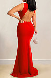 Sexy Bling Bling Mesh Spaghetti Perspectivity Sleeveless Backless Bodycon Long Dress XZ5580
