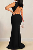 Sexy Bling Bling Mesh Spaghetti Perspectivity Sleeveless Backless Bodycon Long Dress XZ5580