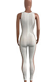 Euramerican Women Mesh Spaghetti Milk Silk Spliced Hollow Out Bodycon Jumpsuits NK269