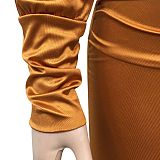 Fashion Women Sexy Pure Color Long Sleeve Hollow Out Ruffle Hip Mini Dress XZ5583