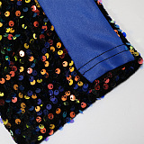 Trendy Sexy Women Oblique Shoulder Sequins PU Hip Skinny Bodycon Jumpsuits CCY9585