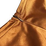 Fashion Women Sexy Pure Color Long Sleeve Hollow Out Ruffle Hip Mini Dress XZ5583