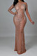 Fashion Sexy Perspectivity Bling Bling Bodycon Long Dress NO Underwear CCY9581