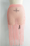 Euramerican Holiday Knit Hip Hollow Out Long Tassel Skirts CYBK0109