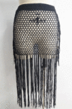 Euramerican Holiday Knit Hip Hollow Out Long Tassel Skirts CYBK0109