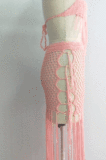 Euramerican Holiday Knit Hip Hollow Out Long Tassel Skirts CYBK0109