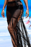 Euramerican Holiday Knit Hip Hollow Out Long Tassel Skirts CYBK0109