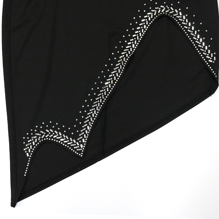 Euramerican Fashion Sexy V Collar Irregular Split Bling Bling Mid Waist Mini Dress CCY9436