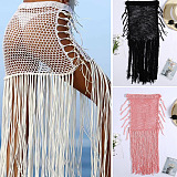 Euramerican Holiday Knit Hip Hollow Out Long Tassel Skirts CYBK0109