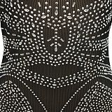 Euramerican Fashion Club Bling Bling Mesh Spaghetti Women Perspectivity Long Sleeve Split Long Dress XZ5595