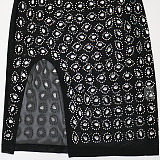 Euramerican Sexy One Shoulder Perspectivity Fashion Bling Bling Split Mini Dress CCY9597