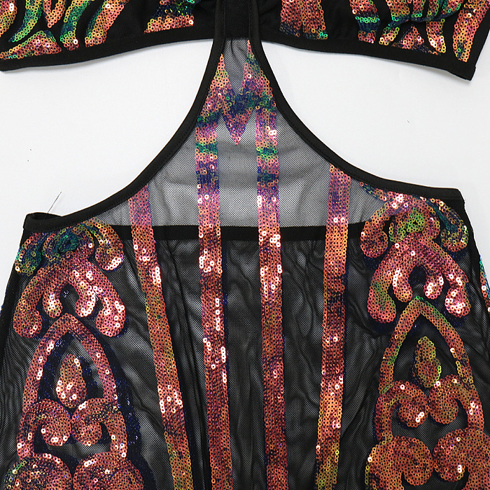 Fashion Sexy Condole Belt Strapless Hollow Out Perspectivity Dew Waist Mini Dress No Underwear CCY9591