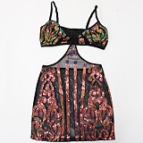 Fashion Sexy Condole Belt Strapless Hollow Out Perspectivity Dew Waist Mini Dress No Underwear CCY9591