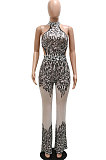 Euramerican Fashion Casual Halter Neck Sequins Hip Skinny Casual Jumpsuits CCY9628