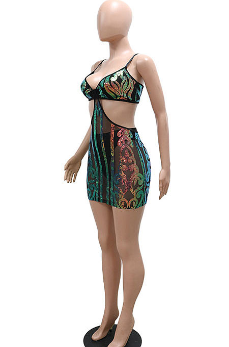 Fashion Sexy Condole Belt Strapless Hollow Out Perspectivity Dew Waist Mini Dress No Underwear CCY9591