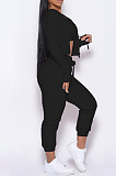Women Fashion Pure Color Hoodie Coat +Tank Strapless Jogger Pants Casual Three Piece Sets SM9228