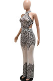 Euramerican Fashion Casual Halter Neck Sequins Hip Skinny Casual Jumpsuits CCY9628