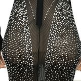 Euramerican Fashion Club Bling Bling Mesh Spaghetti Women Perspectivity Long Sleeve Split Long Dress XZ5595
