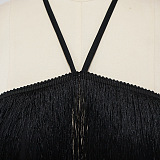Women Club Bandage Tassel Hip Strapless Backless Mini Dress MY10059