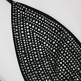 Euramerican Trendy Sexy Women Perspectivity Hollow Out Strapless Hot Drilling Mesh Spaghetti Mini Dress CCY9624