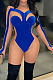 Women Wholesale Sexy Velvet Mesh Patchwork Long Sleeve Perspective Bodycon Jumpsuits  BN9319