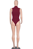 Spring Summer Bling Bling Tassel Pure Color Sleeveless Bodysuit WMZ0188