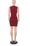 Euramerican Women Sexy Deep V Collar Colorful Sleeveless Tight Mini Dress WMZ2699
