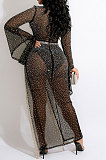 Euramerican Perspectivity V Collar Bling Bling Tassel Split Long Dress CCY9582